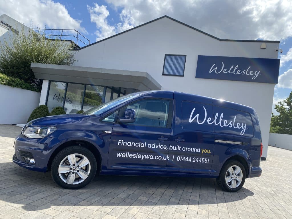 Building sign and fully wrapped van